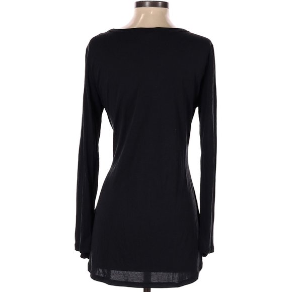Hummingbird Front-Twist Long Sleeve Top Solid Black - Picture 2 of 4